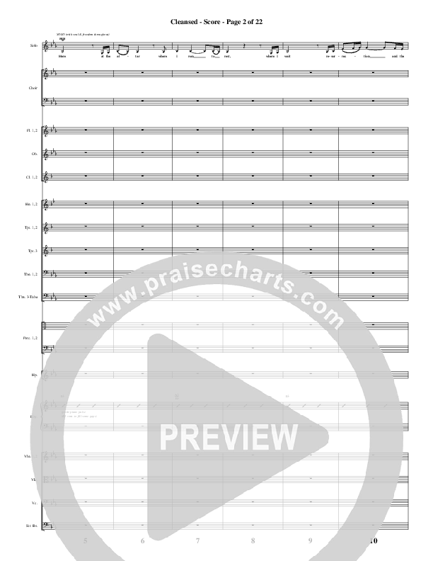 Cleansed (Choral Anthem SATB) Conductor's Score (Word Music Choral / Arr. Cliff Duren)