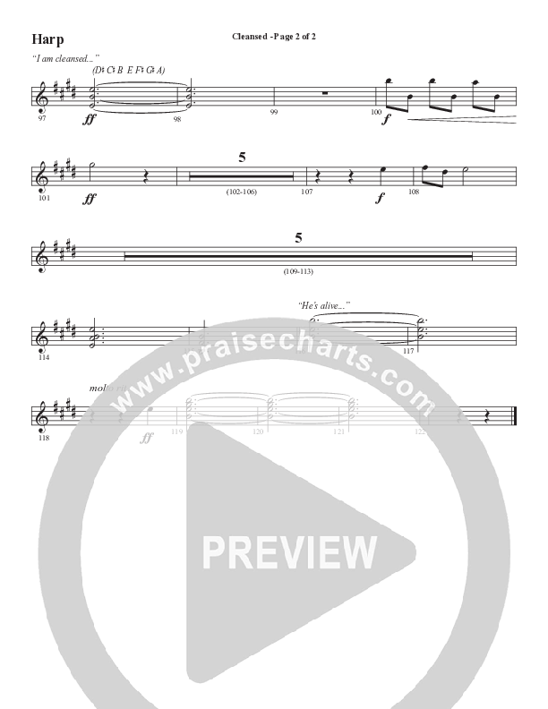 Cleansed (Choral Anthem SATB) Harp (Word Music Choral / Arr. Cliff Duren)