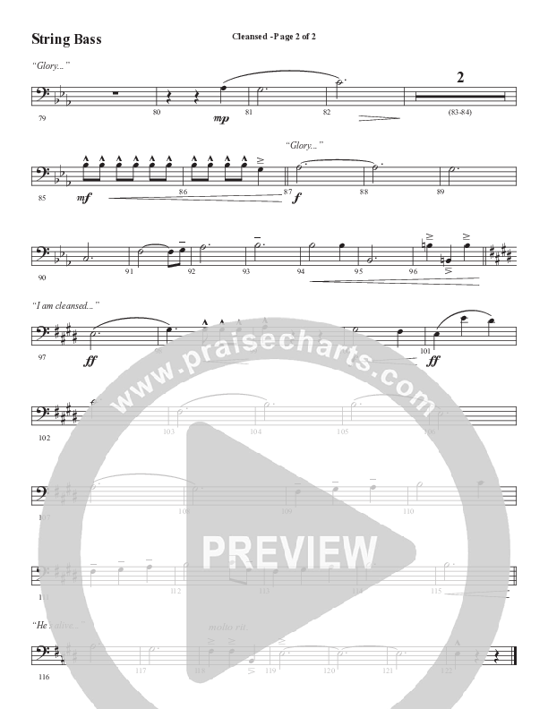 Cleansed (Choral Anthem SATB) String Bass (Word Music Choral / Arr. Cliff Duren)