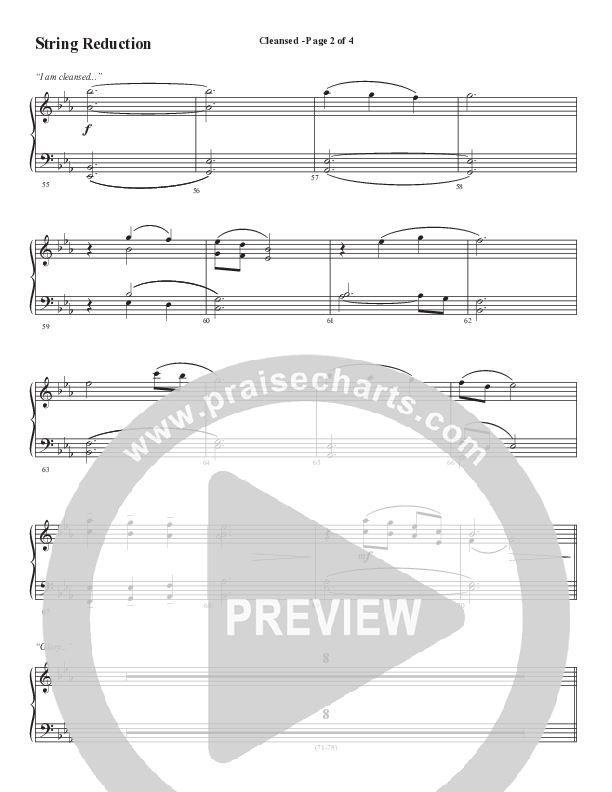 Cleansed (Choral Anthem SATB) String Reduction (Word Music Choral / Arr. Cliff Duren)