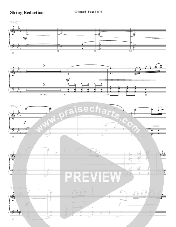 Cleansed (Choral Anthem SATB) String Reduction (Word Music Choral / Arr. Cliff Duren)