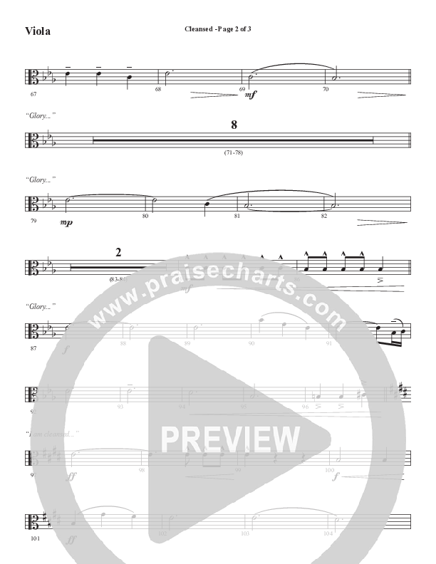 Cleansed (Choral Anthem SATB) Viola (Word Music Choral / Arr. Cliff Duren)