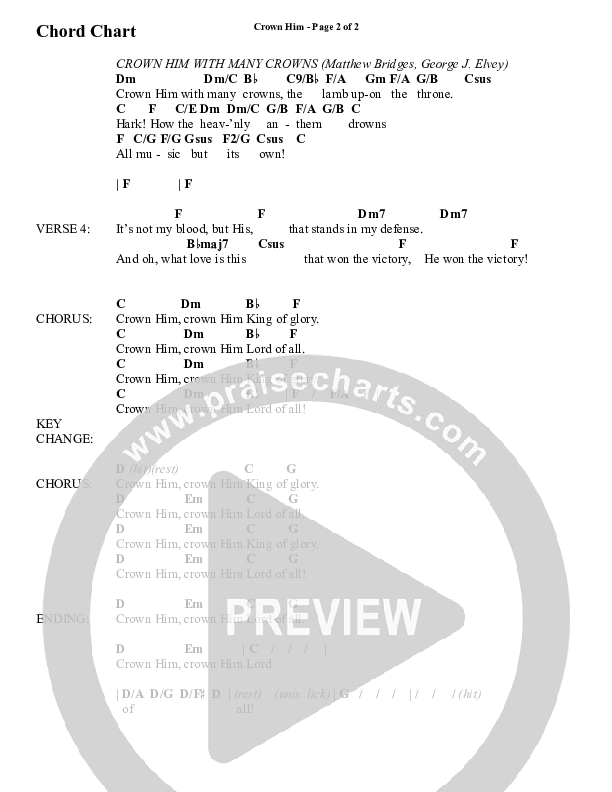 Crown Him (Choral Anthem SATB) Chord Chart (Word Music Choral / Arr. Jay Rouse)