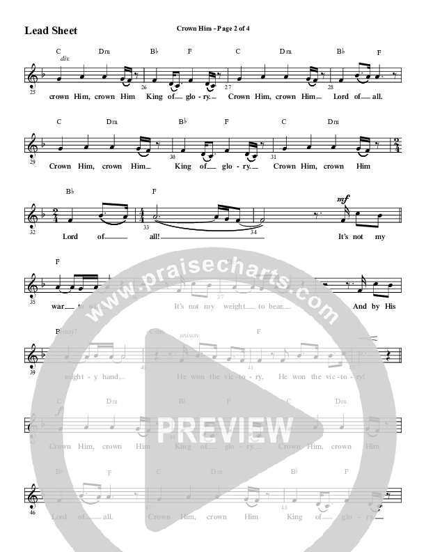 Crown Him (Choral Anthem SATB) Lead Sheet (SAT) (Word Music Choral / Arr. Jay Rouse)