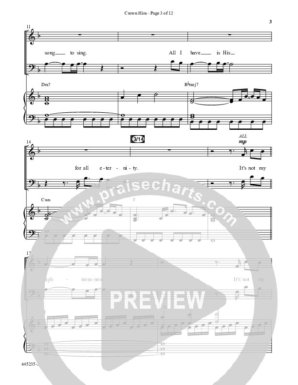 Crown Him (Choral Anthem SATB) Anthem (SATB/Piano) (Word Music Choral / Arr. Jay Rouse)