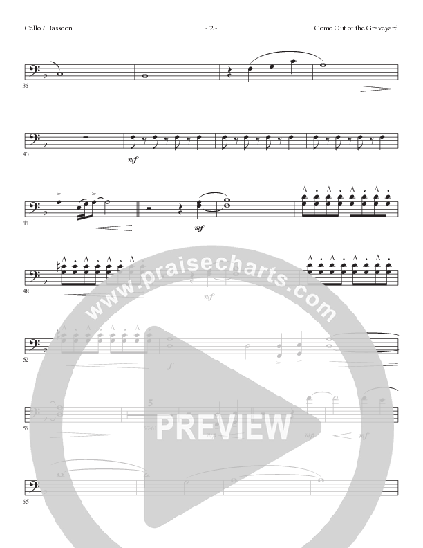 Come Out Of The Graveyard (Choral Anthem SATB) Cello (Lillenas Choral / Arr. Cliff Duren)