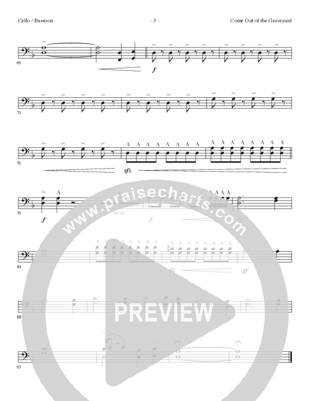 Come Out Of The Graveyard (Choral Anthem SATB) Cello (Lillenas Choral / Arr. Cliff Duren)
