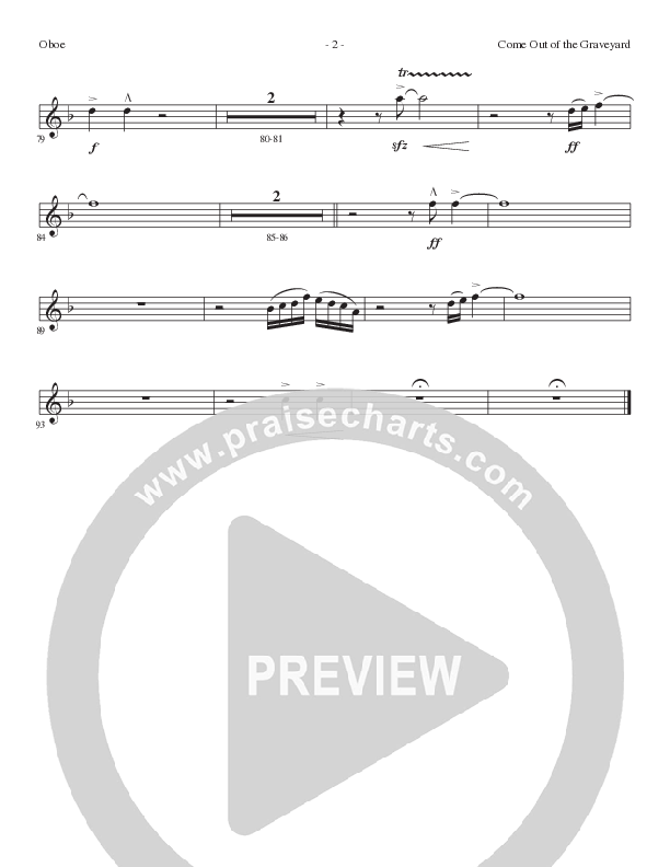 Come Out Of The Graveyard (Choral Anthem SATB) Oboe (Lillenas Choral / Arr. Cliff Duren)