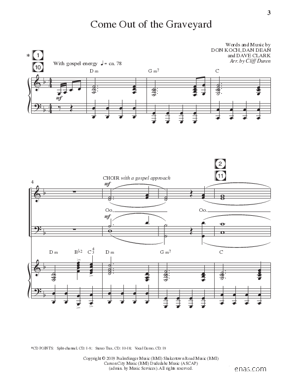 Come Out Of The Graveyard (Choral Anthem SATB) Anthem (SATB/Piano) (Lillenas Choral / Arr. Cliff Duren)