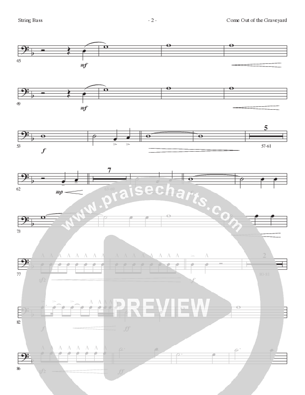 Come Out Of The Graveyard (Choral Anthem SATB) String Bass (Lillenas Choral / Arr. Cliff Duren)