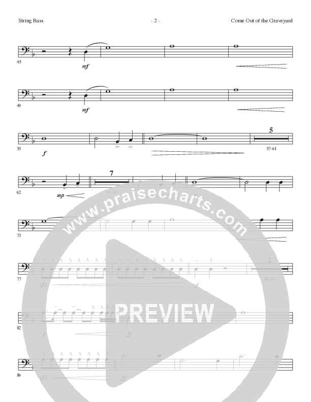 Come Out Of The Graveyard (Choral Anthem SATB) String Bass (Lillenas Choral / Arr. Cliff Duren)
