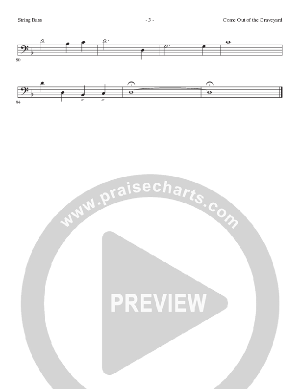 Come Out Of The Graveyard (Choral Anthem SATB) String Bass (Lillenas Choral / Arr. Cliff Duren)