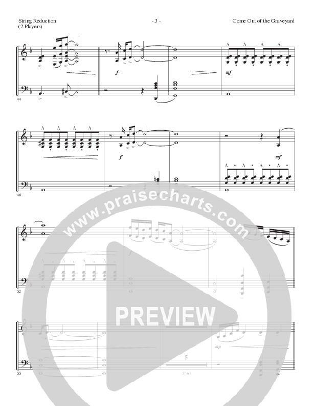 Come Out Of The Graveyard (Choral Anthem SATB) String Reduction (Lillenas Choral / Arr. Cliff Duren)