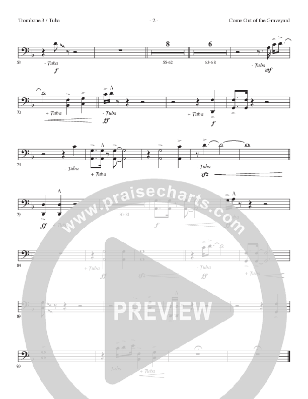 Come Out Of The Graveyard (Choral Anthem SATB) Trombone 3/Tuba (Lillenas Choral / Arr. Cliff Duren)