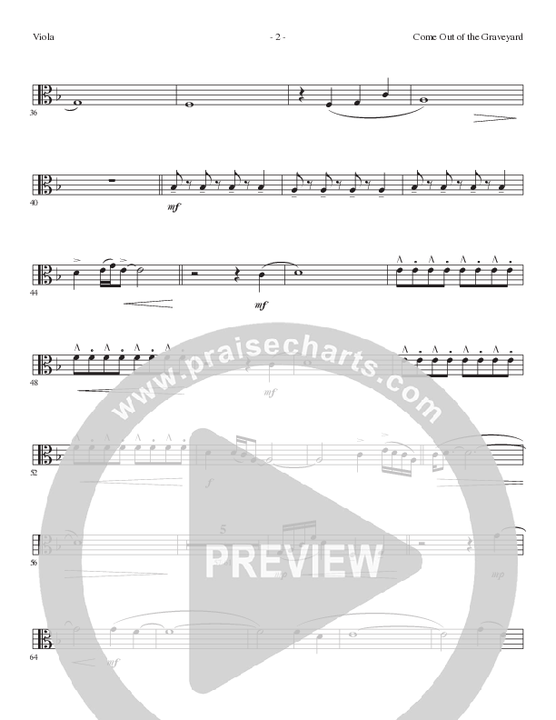 Come Out Of The Graveyard (Choral Anthem SATB) Viola (Lillenas Choral / Arr. Cliff Duren)