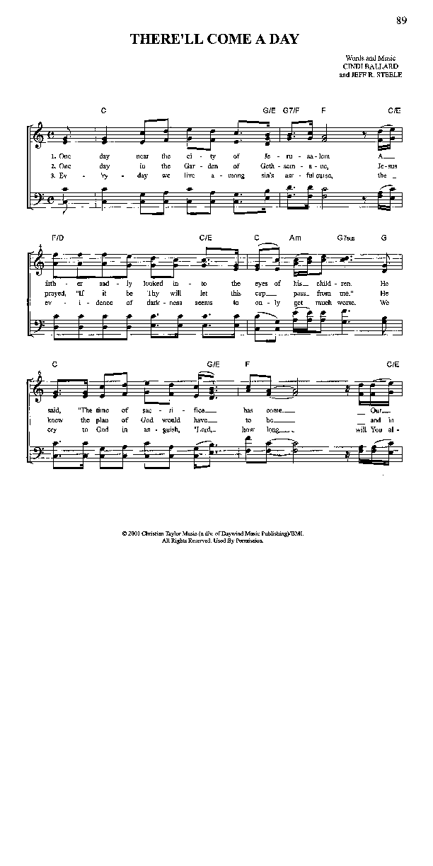 There'll Come A Day Lead Sheet (Brian Free & Assurance)