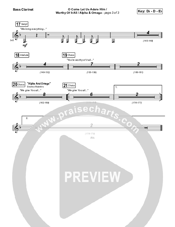 O Come Let Us Adore Him / Worthy Of It All / Alpha & Omega Bass Clarinet (Maverick City Music / Chandler Moore / Jekalyn Carr)