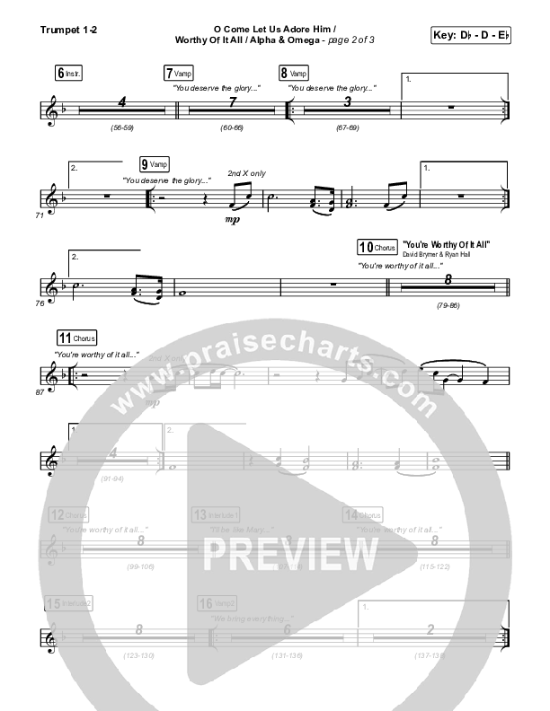 O Come Let Us Adore Him / Worthy Of It All / Alpha & Omega Trumpet 1,2 (Maverick City Music / Chandler Moore / Jekalyn Carr)