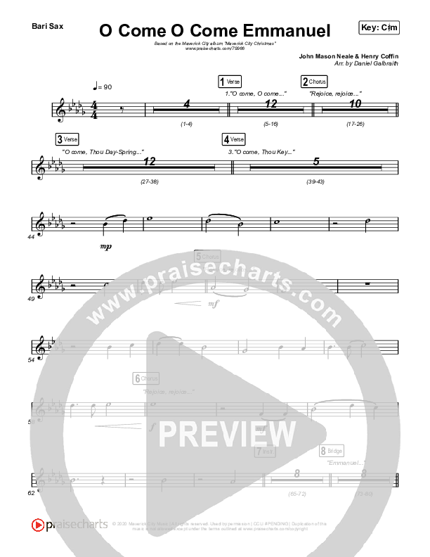 O Come O Come Emmanuel Bari Sax (Maverick City Music / Naomi Raine / Nate Moore)
