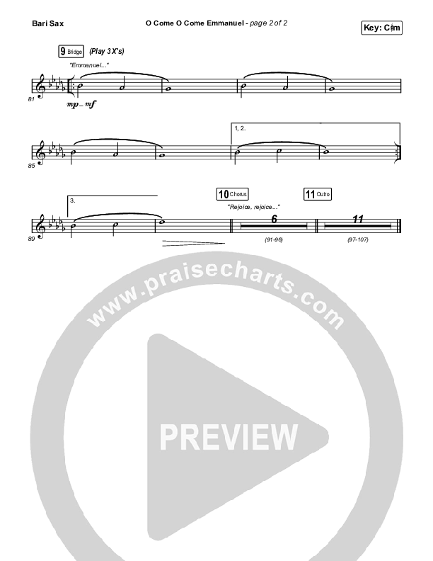O Come O Come Emmanuel Bari Sax (Maverick City Music / Naomi Raine / Nate Moore)