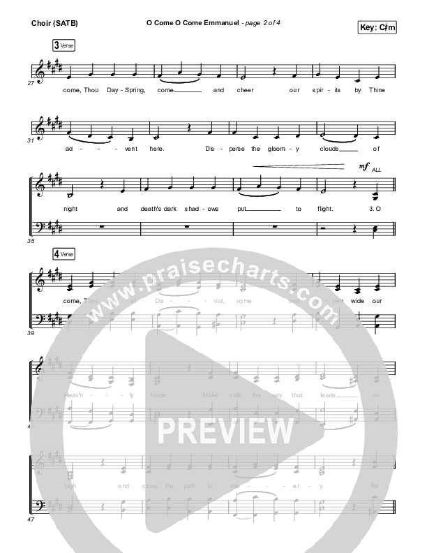 O Come O Come Emmanuel Choir Sheet (SATB) (Maverick City Music / Naomi Raine / Nate Moore)