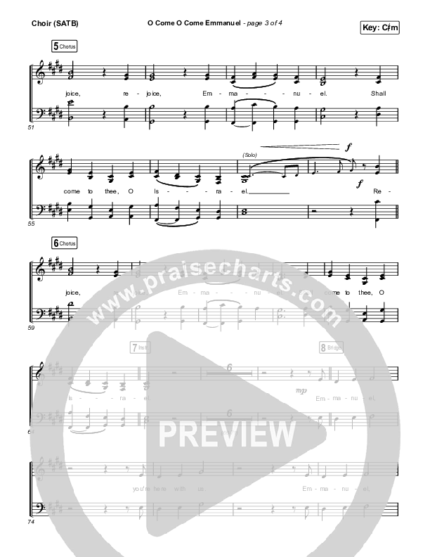 O Come O Come Emmanuel Choir Sheet (SATB) (Maverick City Music / Naomi Raine / Nate Moore)