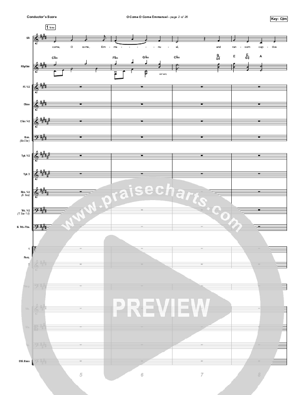 O Come O Come Emmanuel Conductor's Score (Maverick City Music / Naomi Raine / Nate Moore)