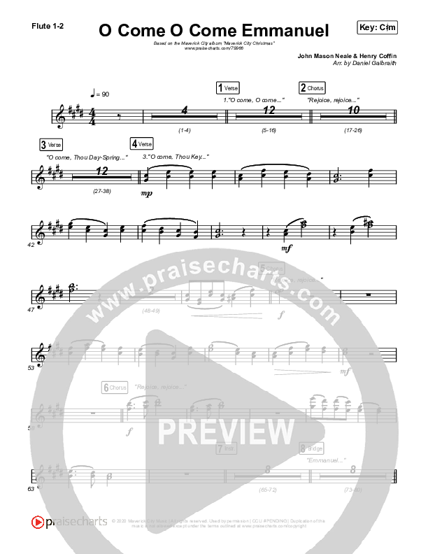 O Come O Come Emmanuel Flute 1,2 (Maverick City Music / Naomi Raine / Nate Moore)