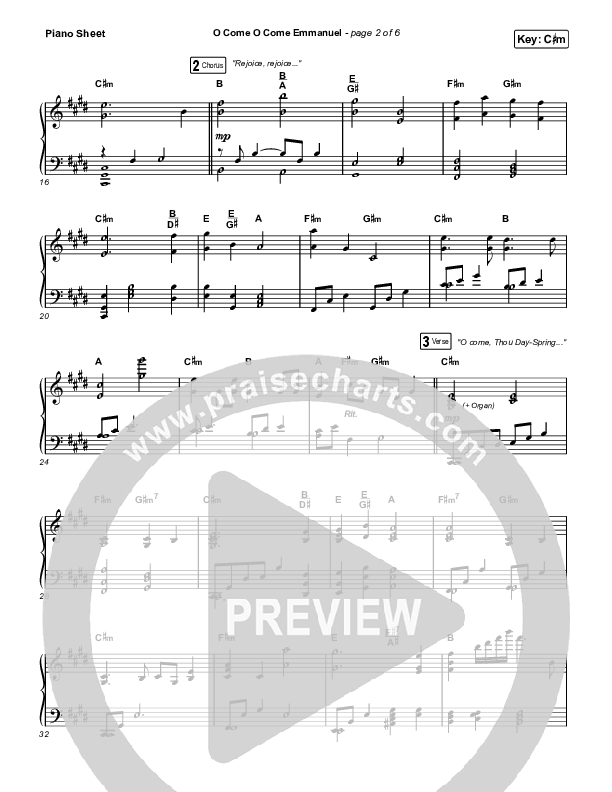 O Come O Come Emmanuel Piano Sheet (Maverick City Music / Naomi Raine / Nate Moore)