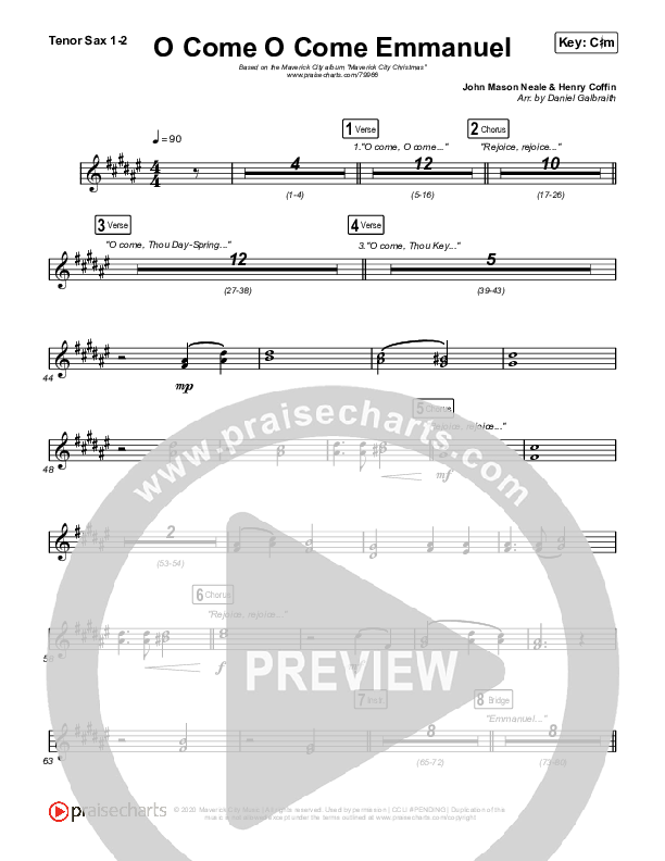 O Come O Come Emmanuel Sax Pack (Maverick City Music / Naomi Raine / Nate Moore)