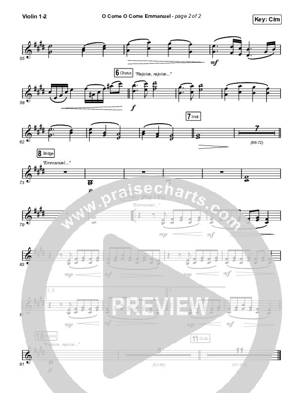 O Come O Come Emmanuel Violin 1,2 (Maverick City Music / Naomi Raine / Nate Moore)