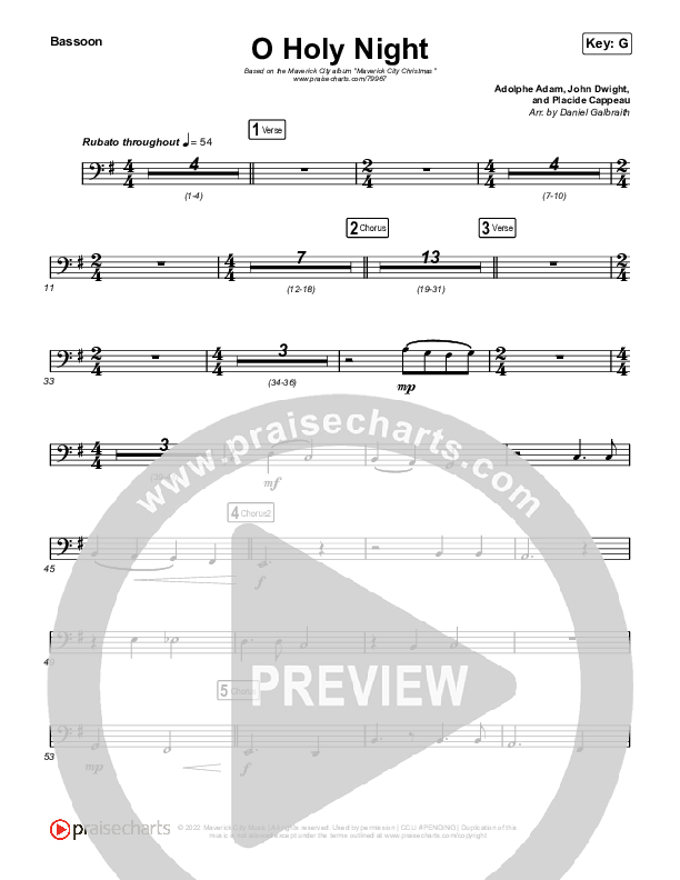 O Holy Night Bassoon (Maverick City Music / Lizzie Morgan)