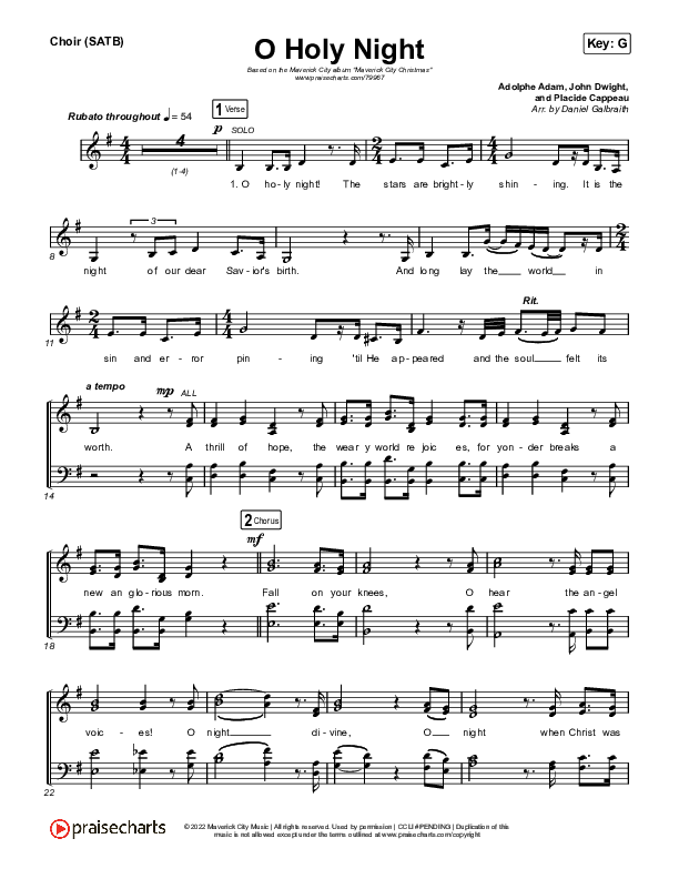 O Holy Night Choir Sheet (SATB) (Maverick City Music / Lizzie Morgan)