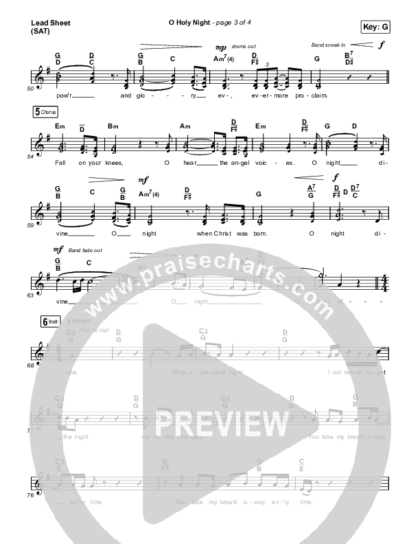 O Holy Night Lead Sheet (SAT) (Maverick City Music / Lizzie Morgan)