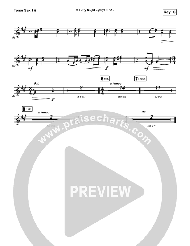 O Holy Night Tenor Sax 1,2 (Maverick City Music / Lizzie Morgan)