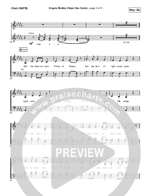 Angels Medley (Hope Has Come) Choir Sheet (SATB) (Lakewood Music)