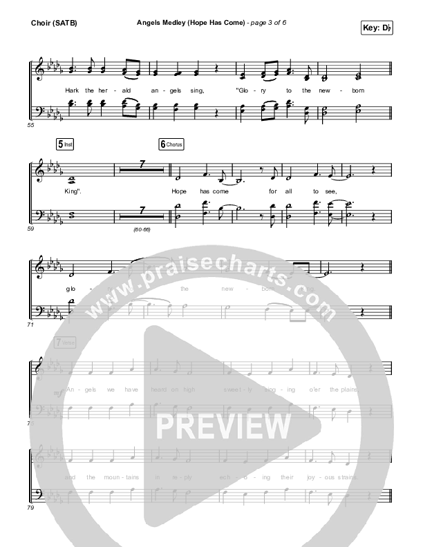 Angels Medley (Hope Has Come) Choir Sheet (SATB) (Lakewood Music)