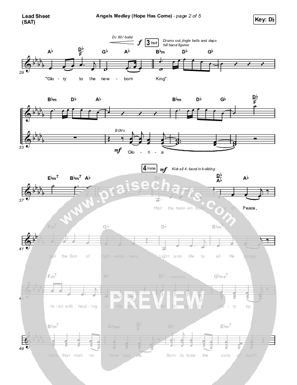 Angels Medley (Hope Has Come) Lead Sheet (SAT) (Lakewood Music)