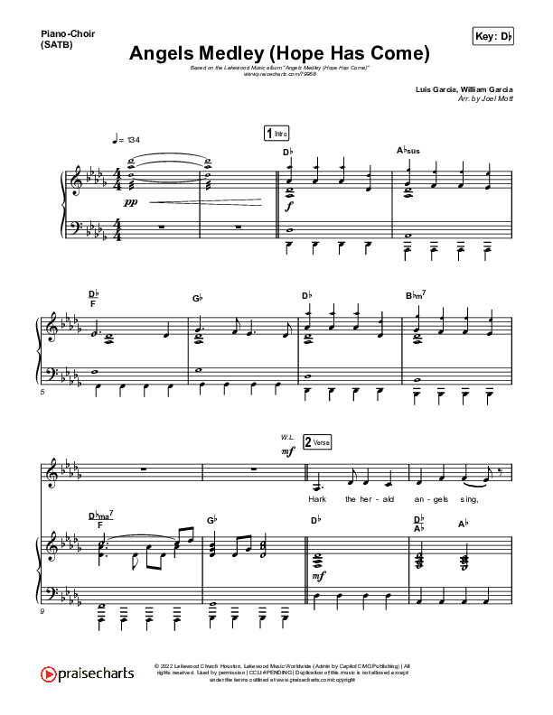 Angels Medley (Hope Has Come) Piano/Vocal (SATB) (Lakewood Music)
