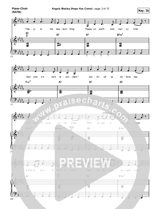 Angels Medley (Hope Has Come) Piano/Vocal (SATB) (Lakewood Music)