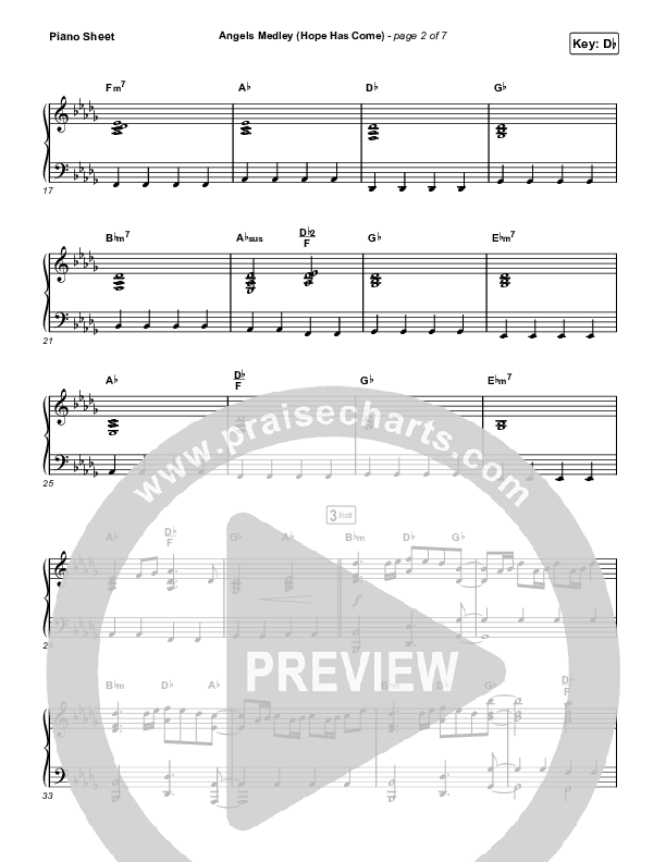 Angels Medley (Hope Has Come) Piano Sheet (Lakewood Music)