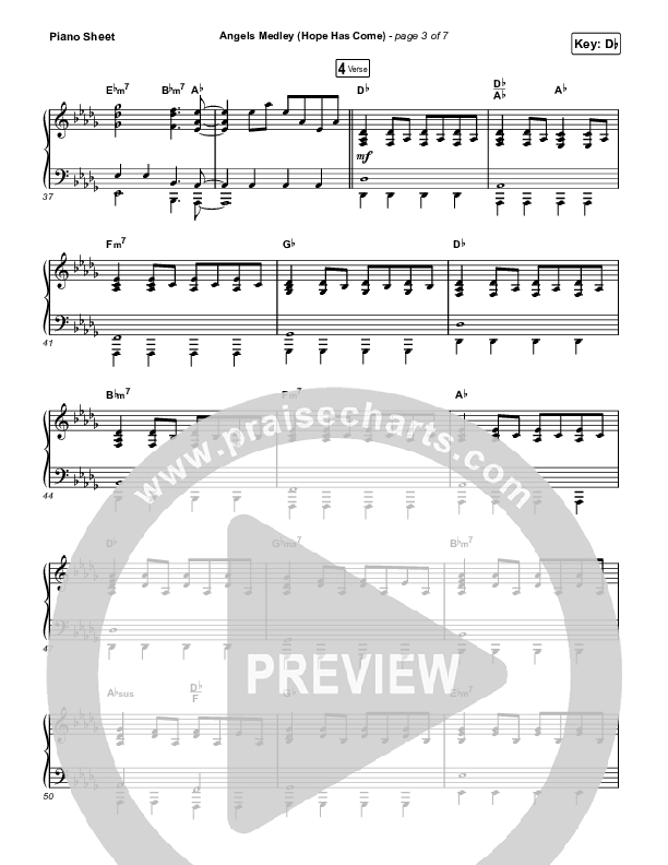Angels Medley (Hope Has Come) Piano Sheet (Lakewood Music)