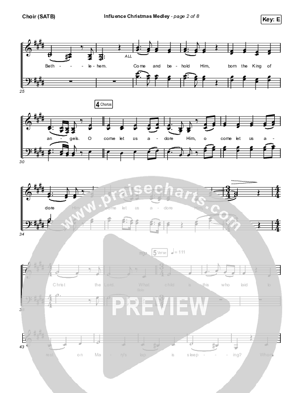 Influence Christmas Medley Choir Sheet (SATB) (Influence Music)