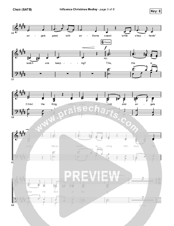 Influence Christmas Medley Choir Sheet (SATB) (Influence Music)