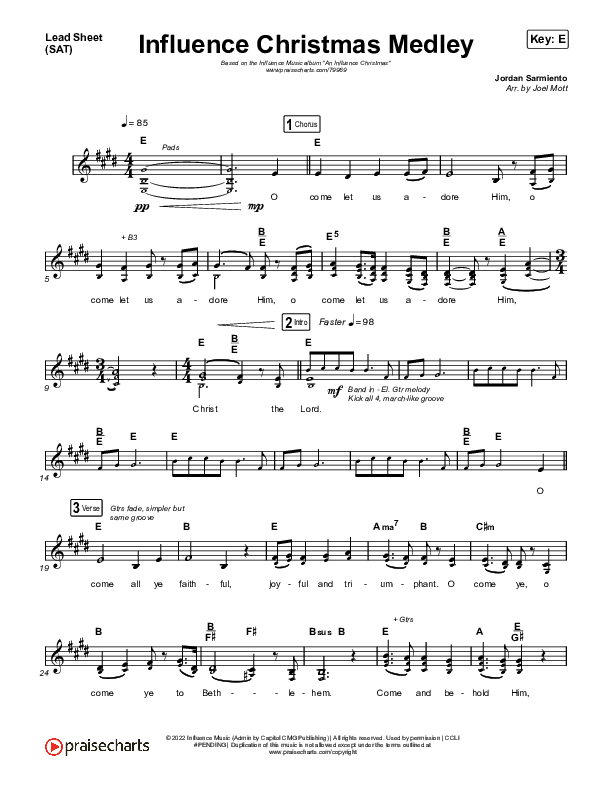 Influence Christmas Medley Lead Sheet (SAT) (Influence Music)