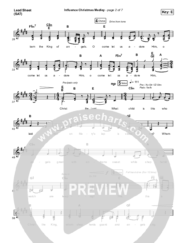 Influence Christmas Medley Lead Sheet (SAT) (Influence Music)