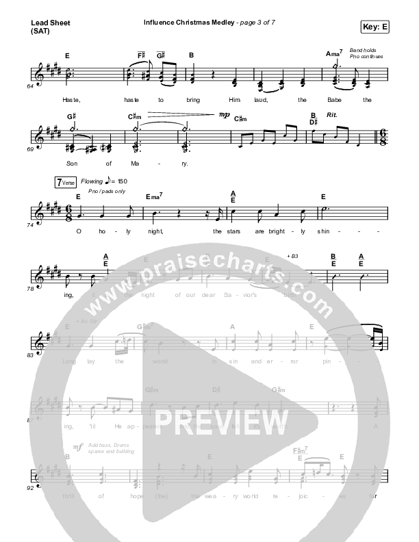 Influence Christmas Medley Lead Sheet (SAT) (Influence Music)