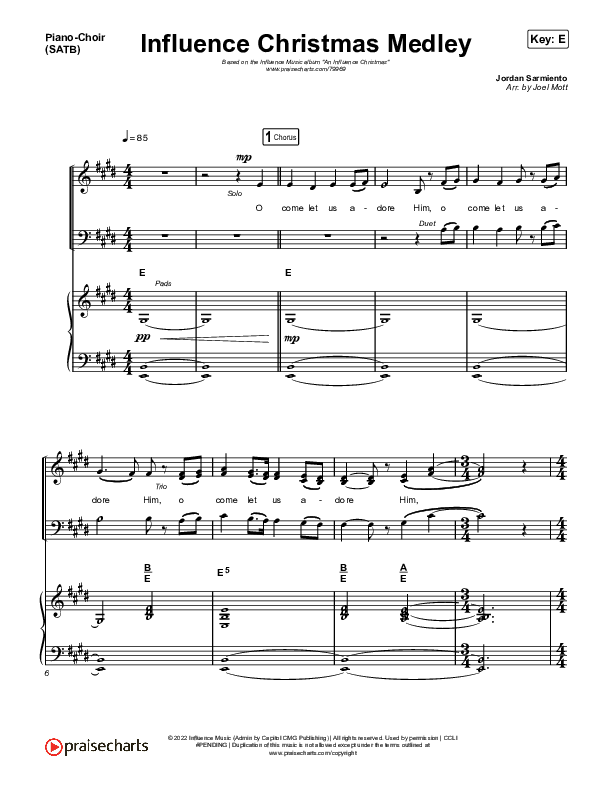 Influence Christmas Medley Piano/Vocal (SATB) (Influence Music)