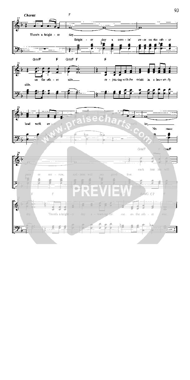 There's A Brighter Day Lead Sheet (The Old Time Gospel Hour Quartet)