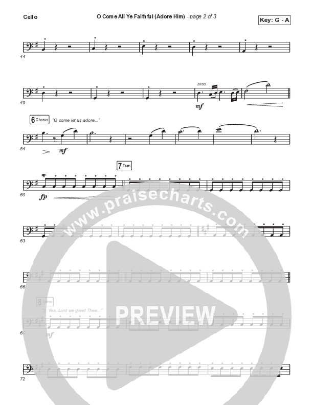 O Come All Ye Faithful (Adore Him) (A Christmas Choral Worship Moment) Cello (Signature Sessions / Connor Bogardus / Arr. Mason Brown)